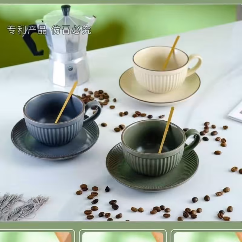 ست سرامیکی ماگ و فنجان رنگ مات