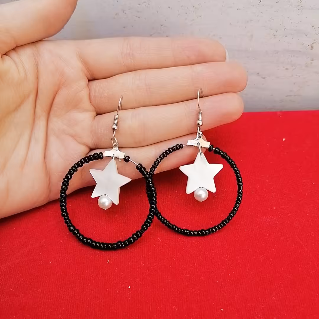 گوشواره فانتزی حلقه ای  دخترانه زنانه 