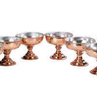 بستنی خوری مسی مدل پایه دار بسته 6 عددی