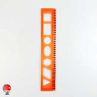 خط کش ژله ای 20 سانتی متری شابلون دار نارنجی