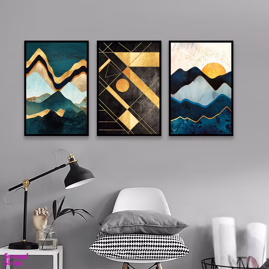 تابلو بکلیت مدل طرح دکوراتیو کوه B-1004 مجموعه 3 عددی