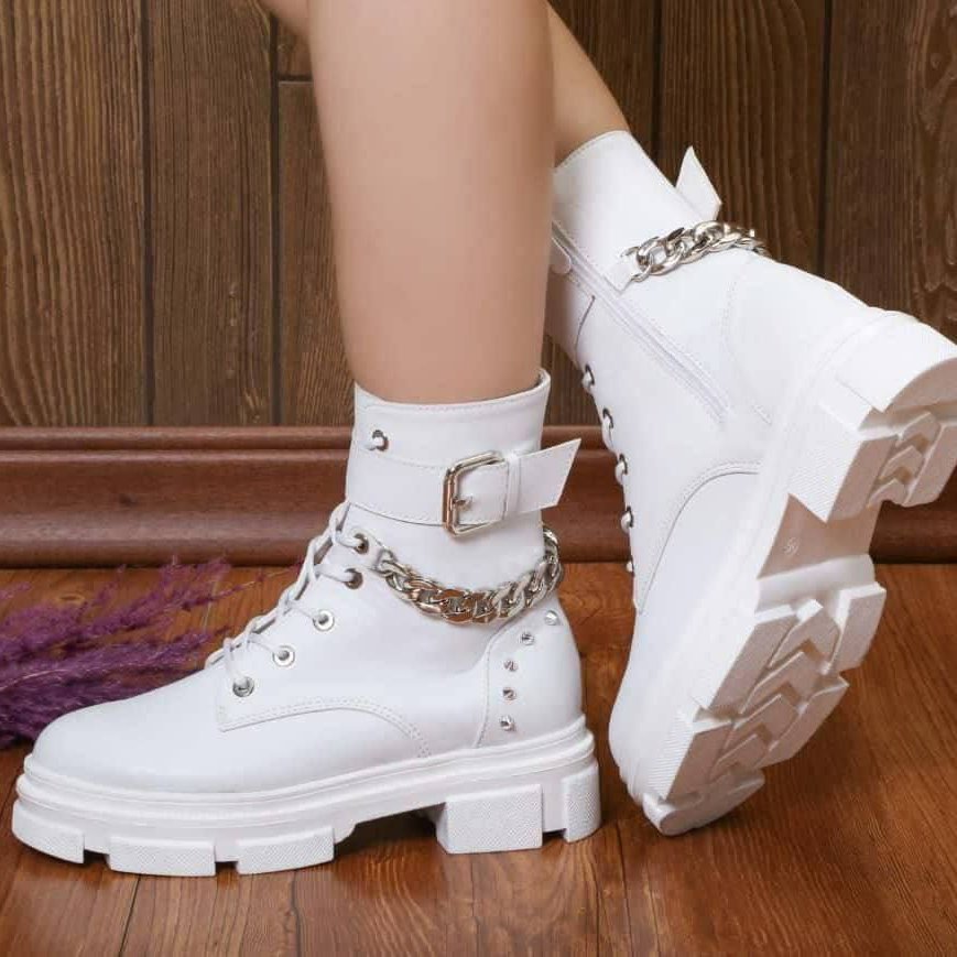 نیم بوت زنانه نیم بوت سفید نیم بوت دخترانه  پوتین زنانه