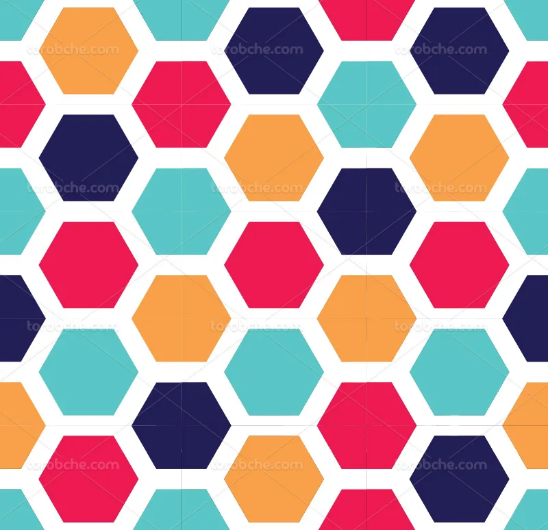 وکتور پترن شش ضلعی رنگارنگ | گرافیک با طعم تربچه