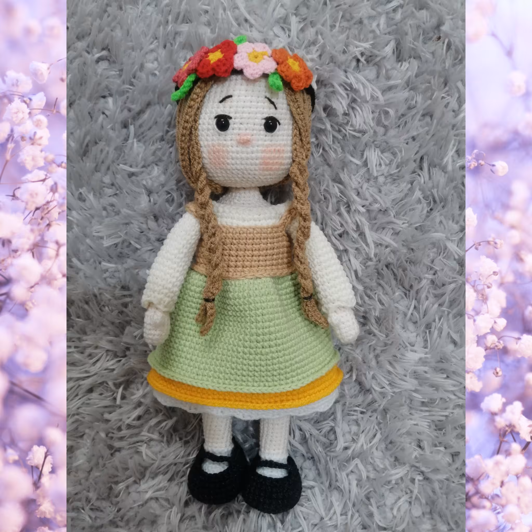 عروسک دختر آماریلیس کاموایی دست بافت