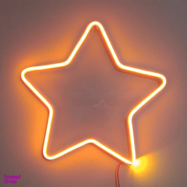 چراغ نئون فلکسی طرح ستاره مدل آباژوری کد 3355