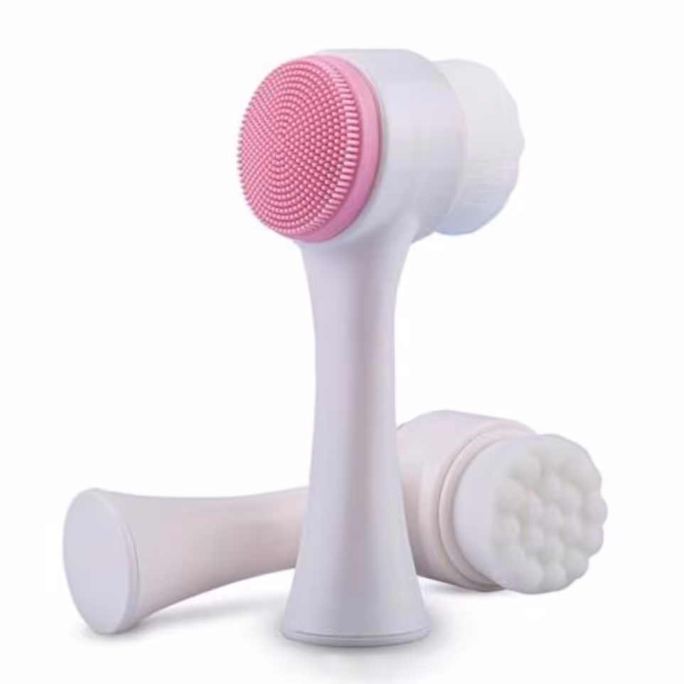 فیس براش دستی دو طرفه مویی و سیلیکونی