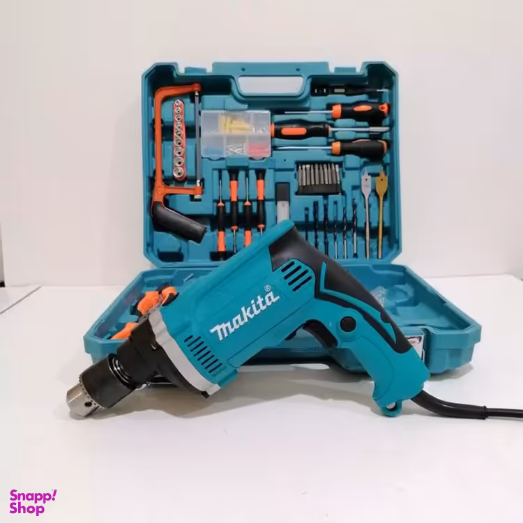 دریل برقی ماکیتا مدل 1630 مجموعه 100 عددی