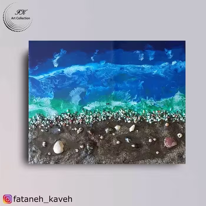 تابلو نقاشی رزین آبستره (ساحل رویایی ) 
طرح ساحل دریا
ابعاد : 40*50 cm
رنگ : آبی ؛ سرمه ای
بسیار زیبا و طبیعی