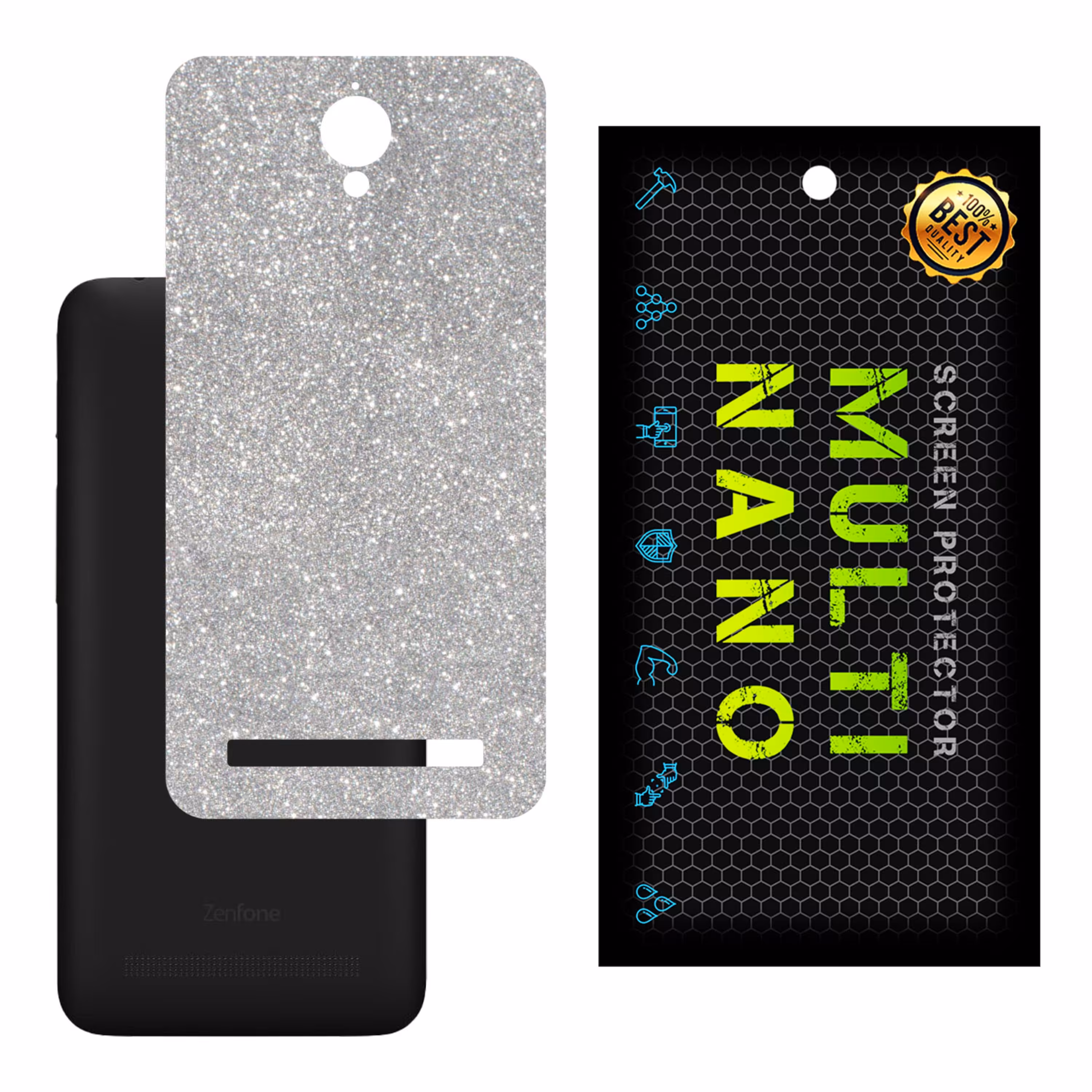 برچسب پوششی MultiNano مدل X-G1F-Silver برای پشت موبایل ایسوس Zenfone 6 2014