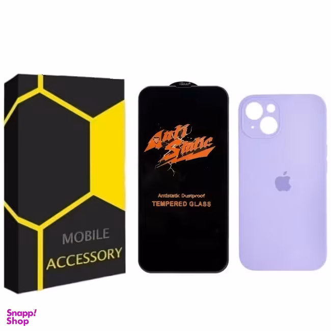 محافظ صفحه نمایش و کاور گوشی موبایل مدل Silicone مناسب برای گوشی موبایل اپل iPhone 15