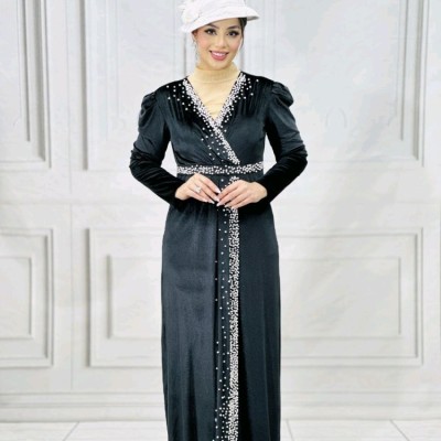 پیراهن شب زنانه مخمل مدل سانتی مخمل