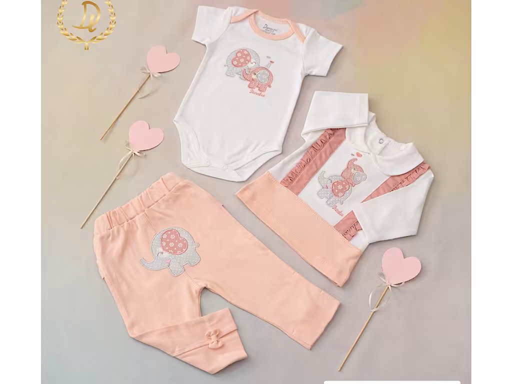 ست 3 تکه بیمارستانی نوزادی با طرح فیل دانالو Danaloo