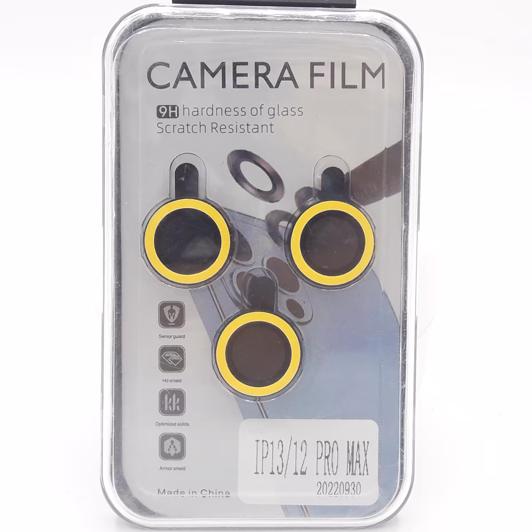 محافظ لنز دوربین شب رنگ آیفون 13 و 12پرومکس رنگ زرد