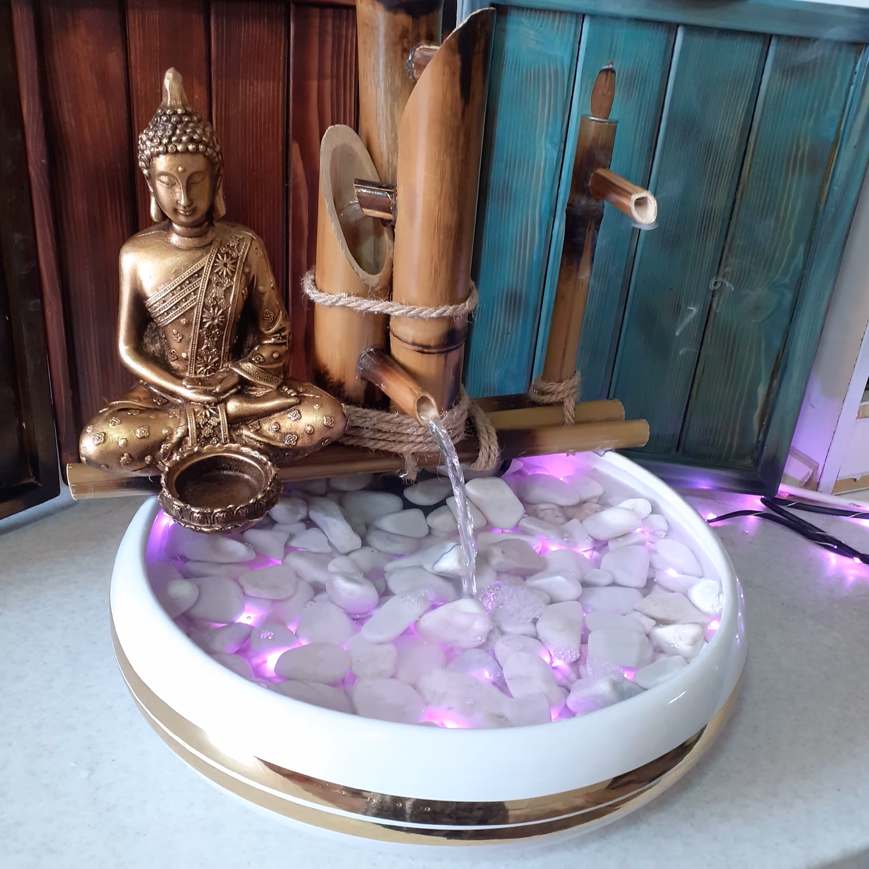 آبنما رومیزی دکوری  بامبو مدل چکاوک