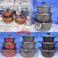  سرویس قابلمه گرانیتی 7 پارچه نیولایف  طرح افرا AFRA 6307 با رنگ بندی کامل