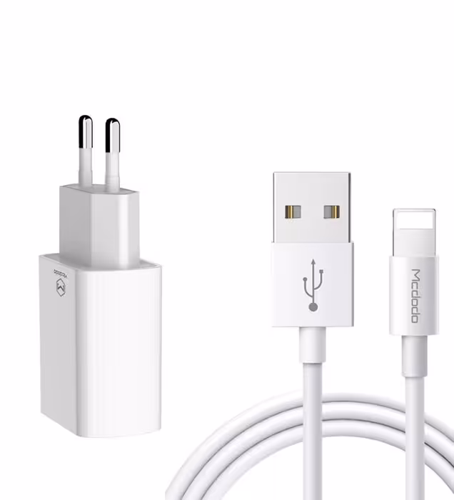 شارژر دیواری مک دودو مدل CH-6720 با کابل USB به lightening (دو پورت)