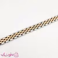 دستبند استیل طرح رولکس دو رنگ رزگلد نقره ای کد 360