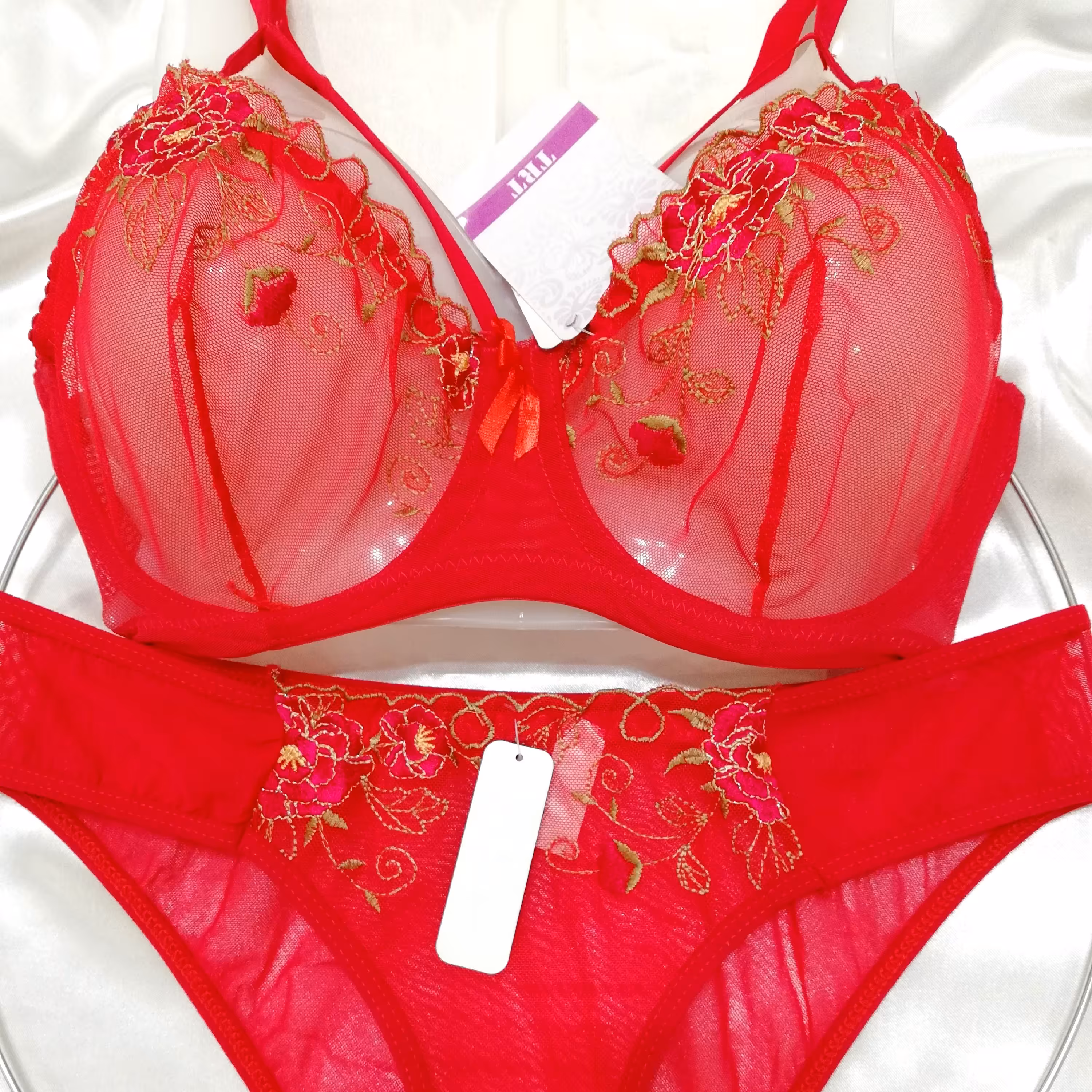 ست تور گاز گل طلایی