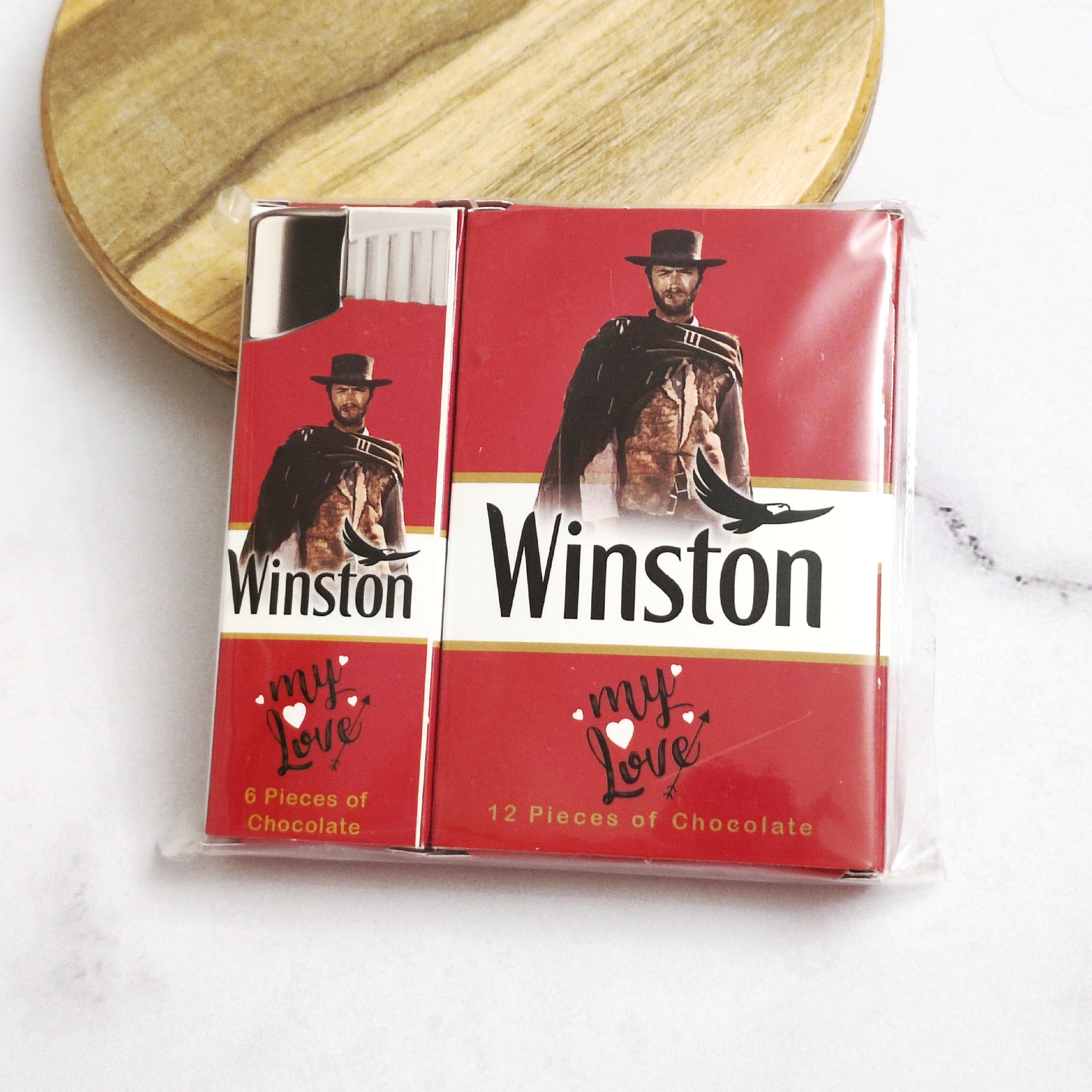 شکلات هدیه ولنتاین طرح سیگار   و فندک وینستون Winston