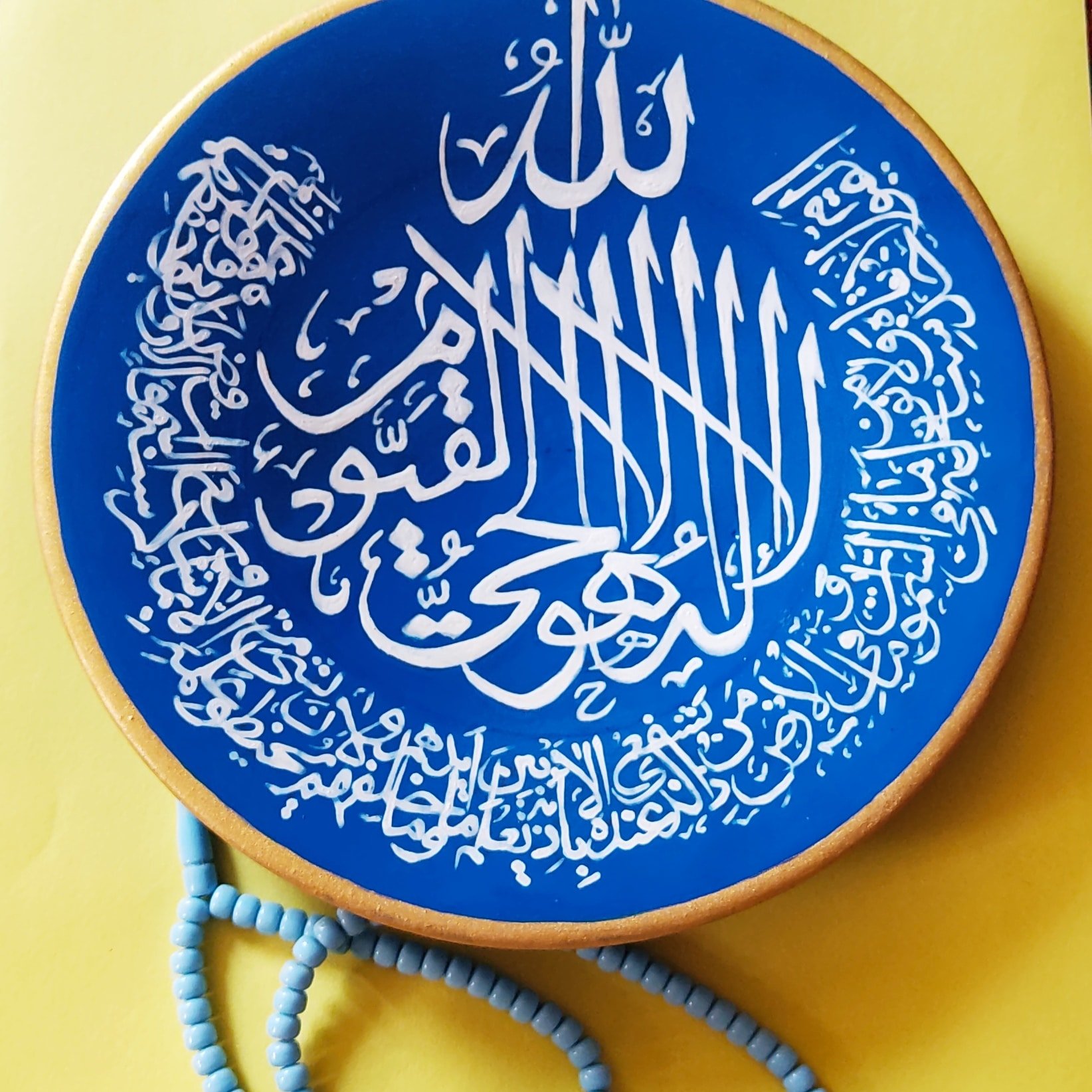 بشقاب دیوار کوب 25سانتی رنگ آبی تیره مناسب هدیه دکوری