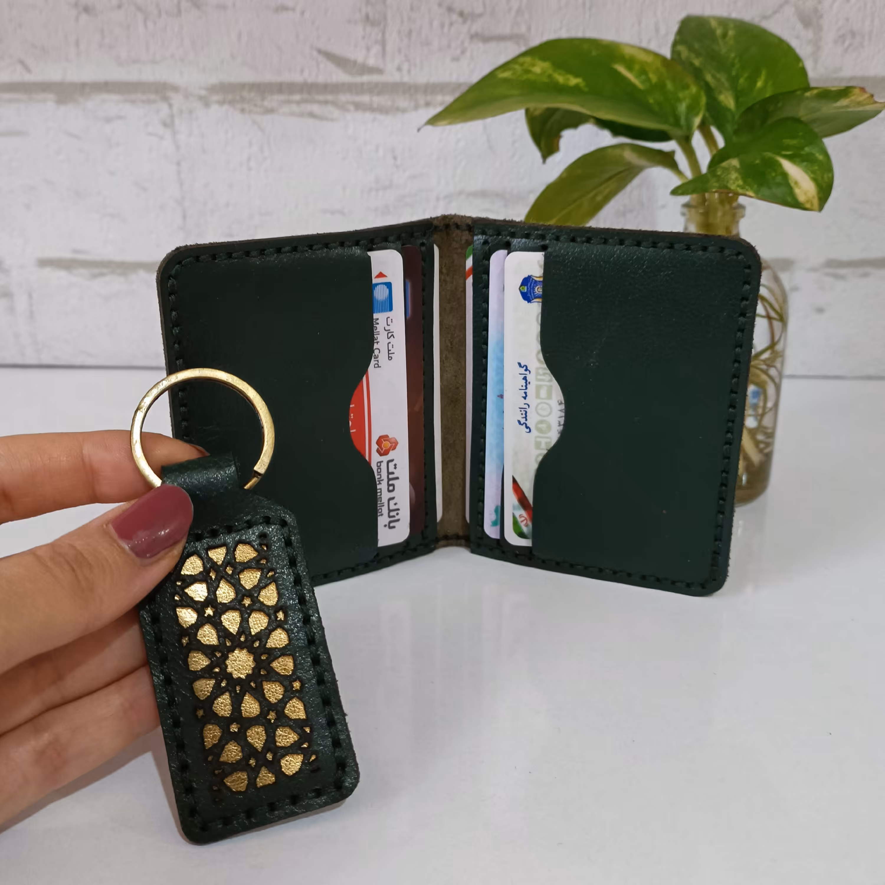 کیف چرم جاکارتی سبز