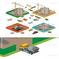 وکتور ایزومتریک ساختمان سازی | گرافیک با طعم تربچه