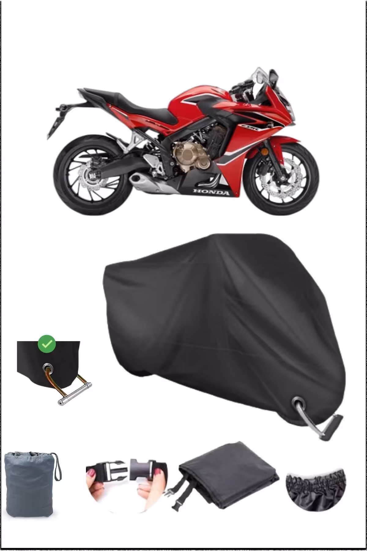 چادر موتورسیکلت مشکی HONDA CBR600FA قفل مقاوم در برابر موتور سیکلت ضد آب سازگار Breen