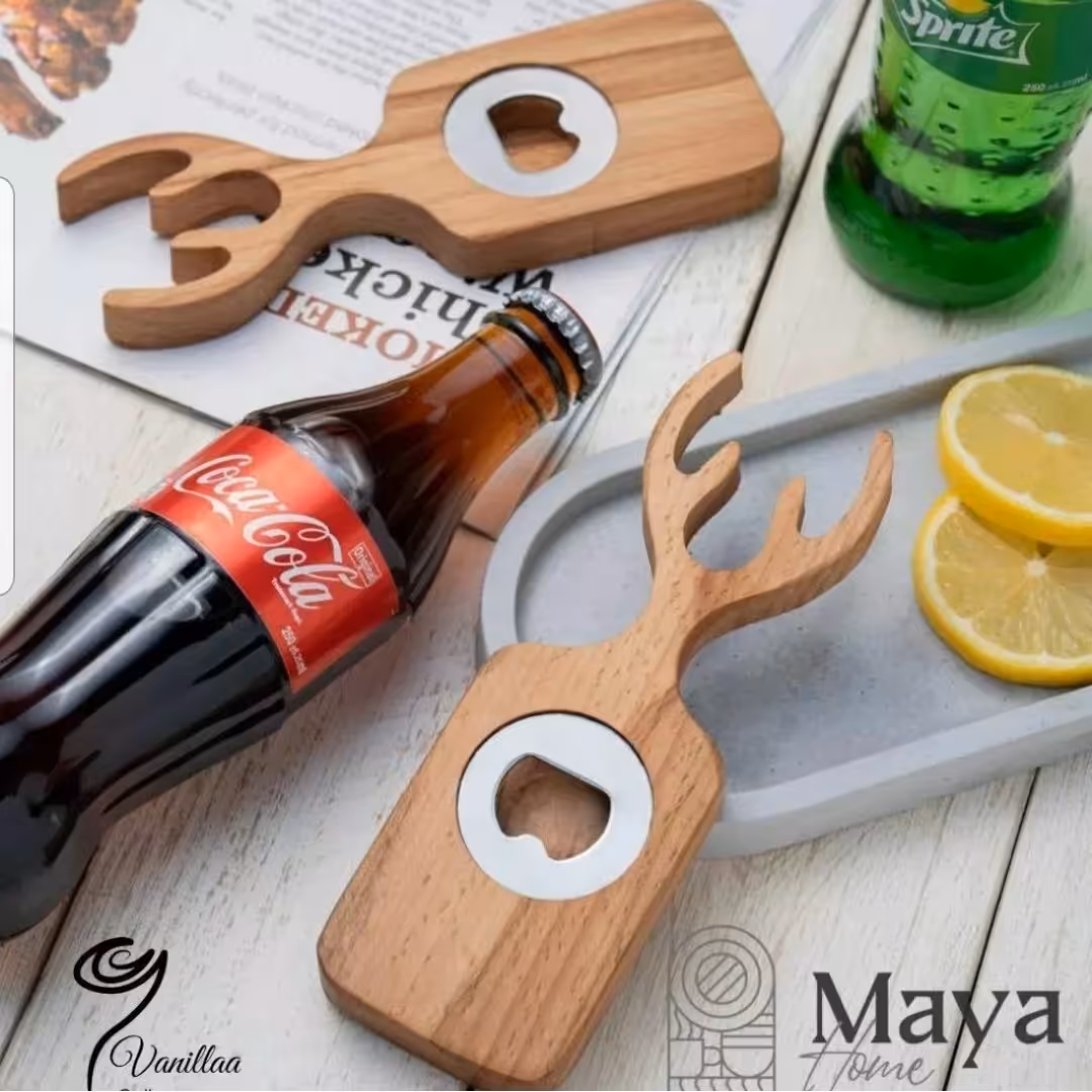 درباز کن چوبی  جنس چوب راش در دو طرح گوزن و برگ  