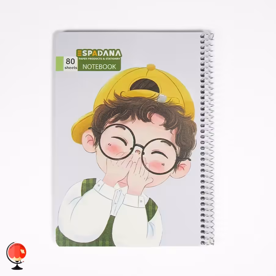 دفتر مشق 80 برگ سیمی طرح خنده اسپادانا