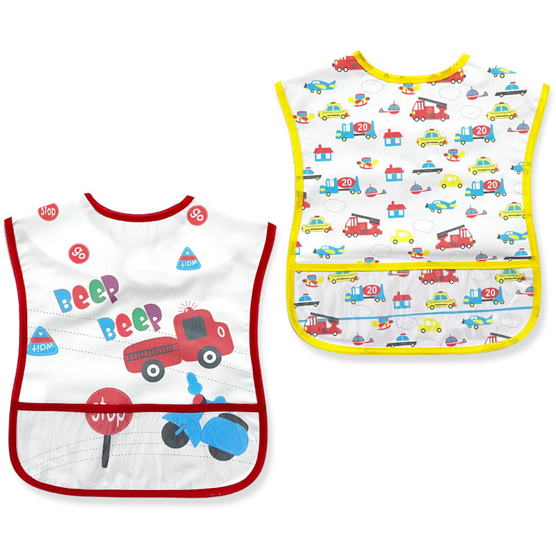 پیشبند غذاخوری پلاستیکی بچه گانه تک عددی طرح ماشین لیون بیر Lion Bear