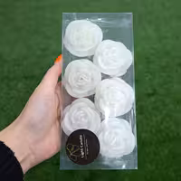 وارمر  6تایی طرح گل رز دستساز  سفید