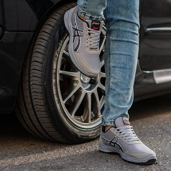 کفش ورزشی Asics طوسی روشن مردانه مدل BARZIN