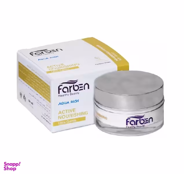 کرم تغذیه کننده و آبرسان صورت فاربن (Farben) مدل Aqua Rich حاوی روغن جوانه گندم حجم 50 میلی‌لیتر