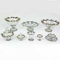 سرویس پذیرایی کریستال 46 پارچه مدل تانگو پلاتین 12 نفره با ارسال رایگان