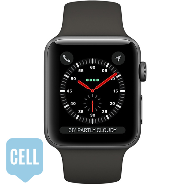 سری 3 اسپرت زنانه 38 میلیمتری مدل Space Gray Aluminum Case with Gray Sport Band - سلولار - Hiapple.ir