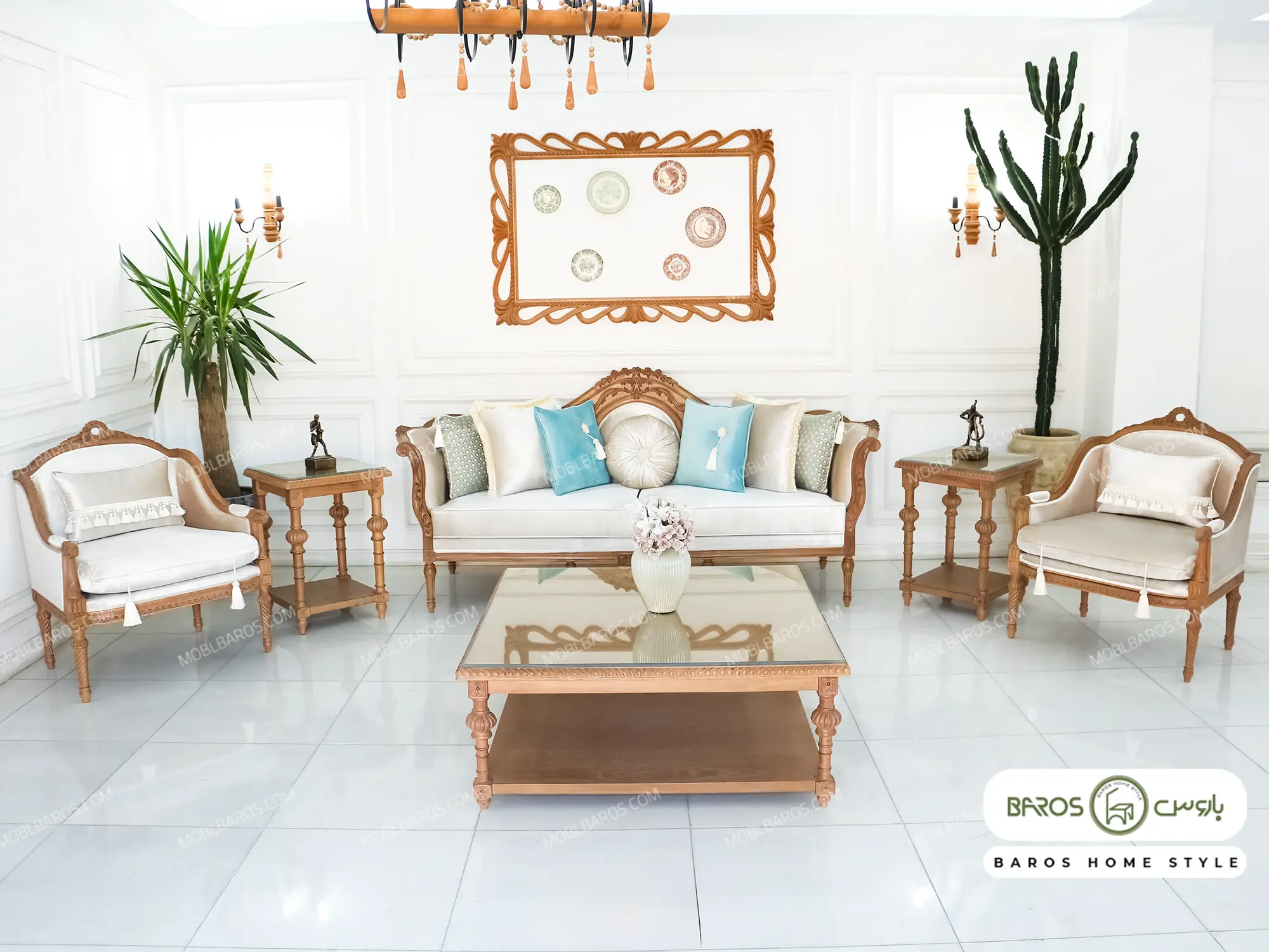 ست مبلمان مصری و کاجی کد 12