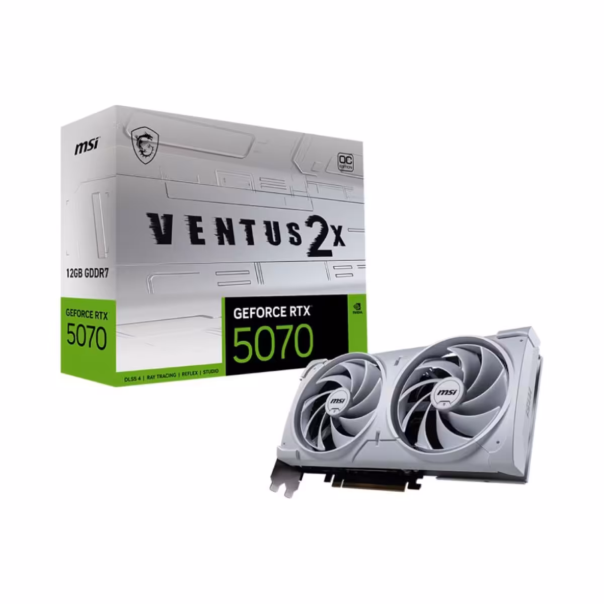 خرید کارت گرافیک MSI GeForce RTX 5070 12G Ventus 2X OC White با بهترین قیمت