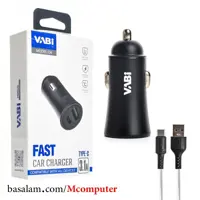 شارژر فندکی وابی Vabi C4 3.1A همراه با خروجی و کابل تایپ سی