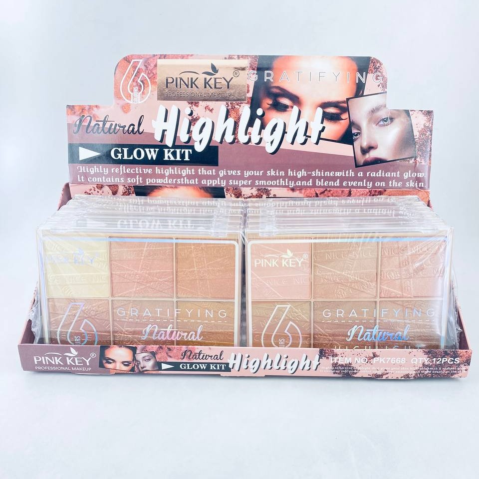 پالت هایلایتر 6 رنگ پینک کی