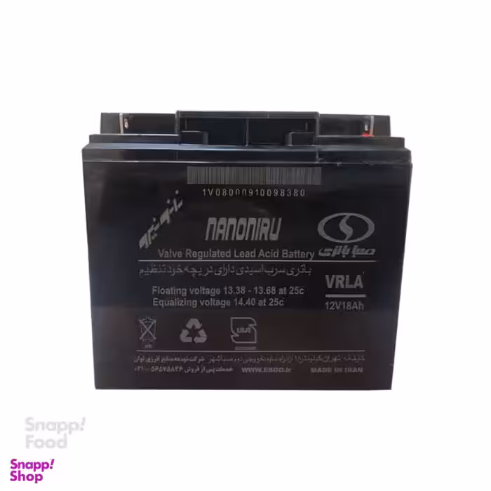 باتری UPS صبا باتری (Saba Battery) مدل سیلد 12 ولت / 18 آمپر