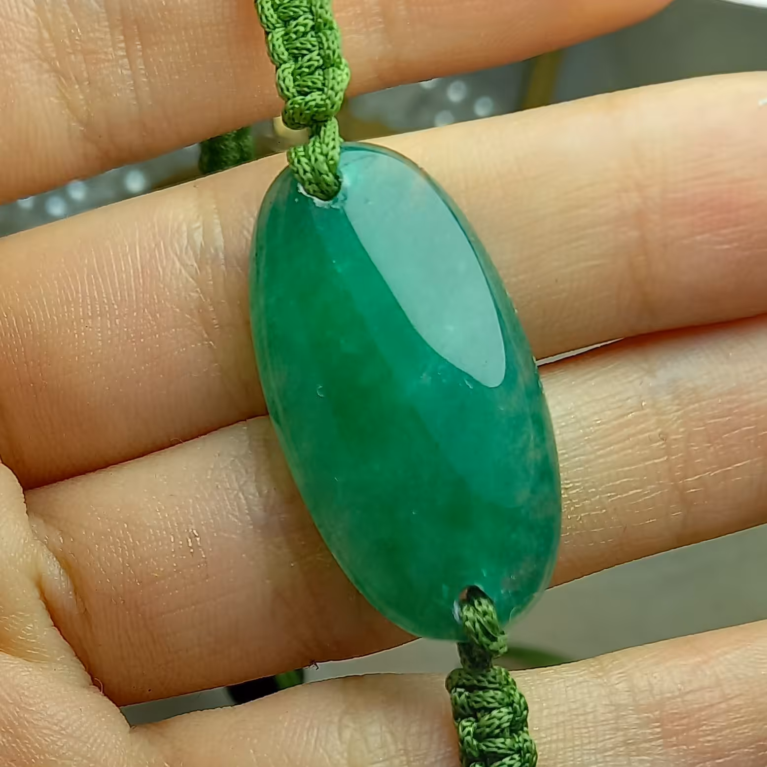 دستبند یشم امپریال طبیعی زمردی