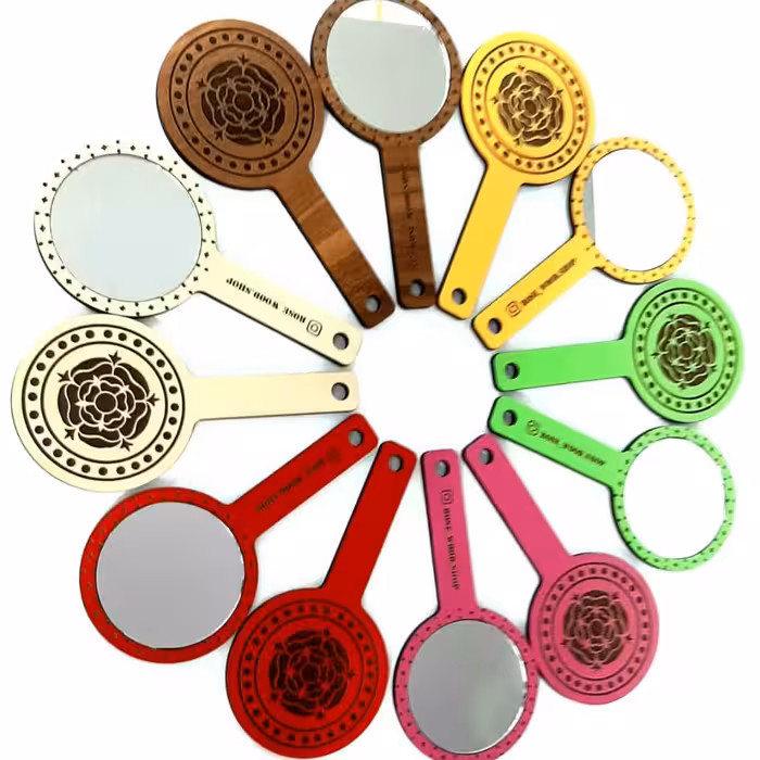 آینه کیفی فانتزی چوبی