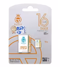 کارت حافظه microSDHC کوئین تک مدل 566X کلاس 10 استاندارد U1 سرعت 85MB/s به همراه آداپتور ظرفیت 16 گیگابایت