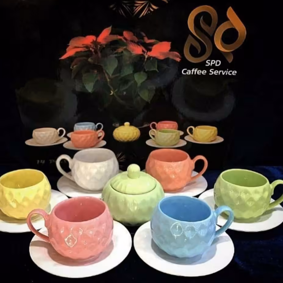 چای خوری رنگی (شطرنجی)14 پارچه