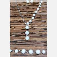 ست دستبند، گردنبند و گوشواره اونیکس سفید (پس کرایه)