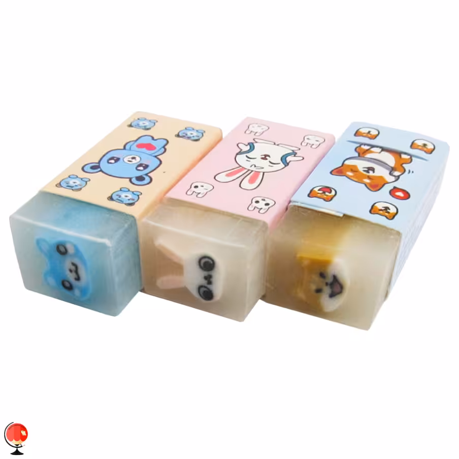 ست پاک کن ژله ای طرح حیوانات سه عددی