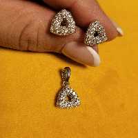 نیم ست جواهر نقره 925 