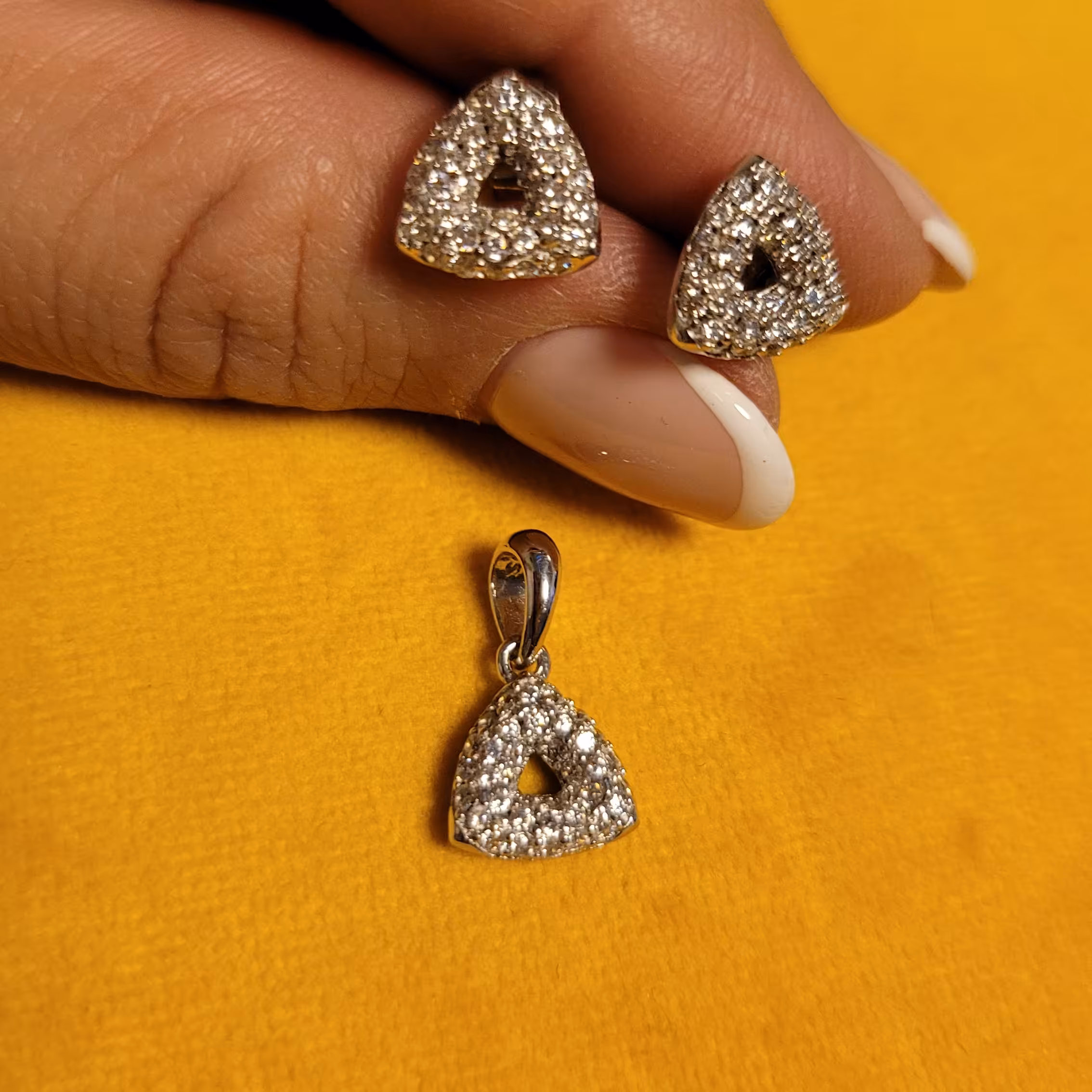 نیم ست جواهر نقره 925 