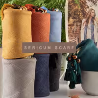 شال نخی تک رنگ پاییزه