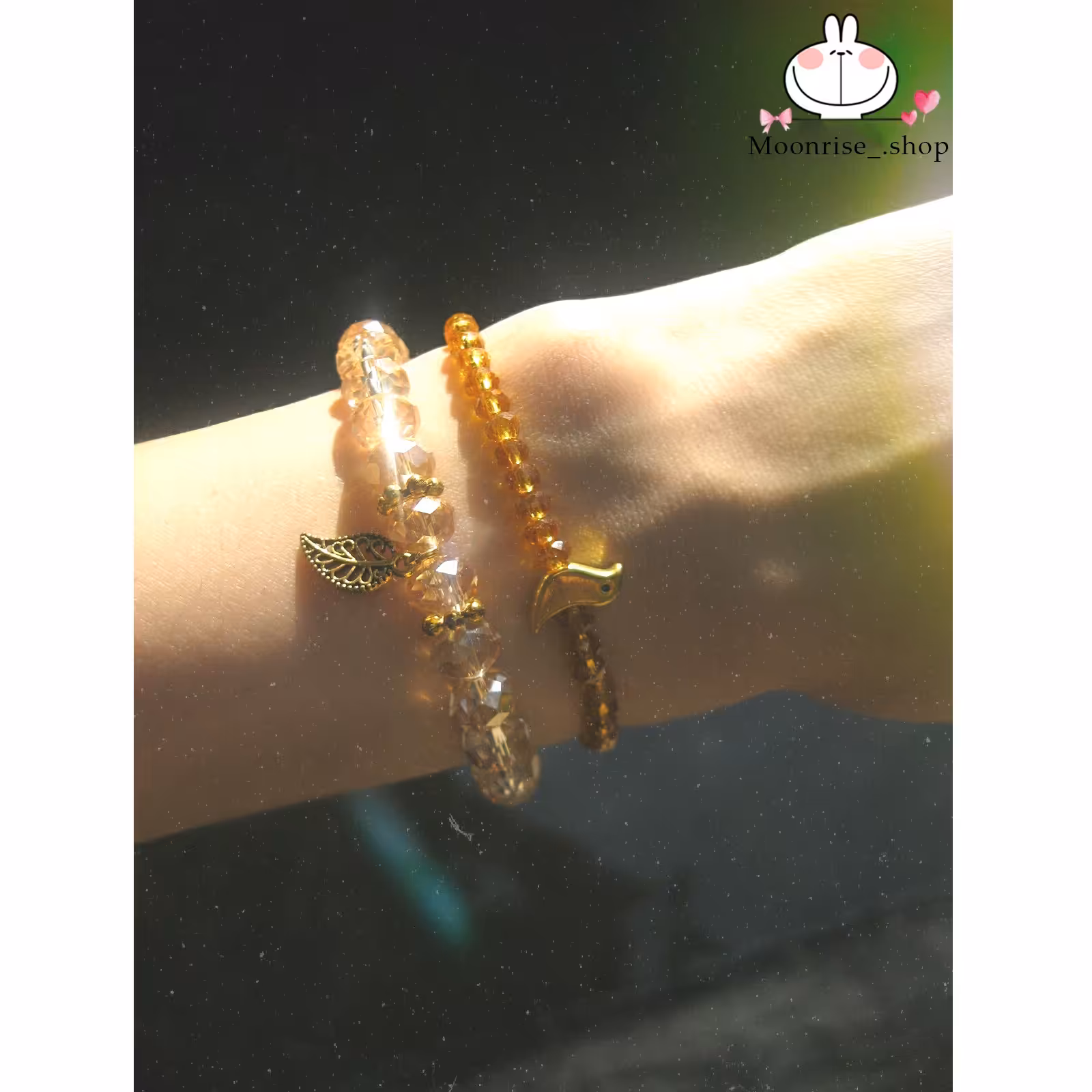 ست دستبند کریستالی عسلی